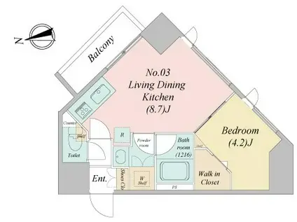 GRANDE SKY 一之江(1LDK/10階)の間取り写真