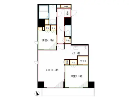 アルトステージ武蔵野(2LDK/6階)の間取り写真