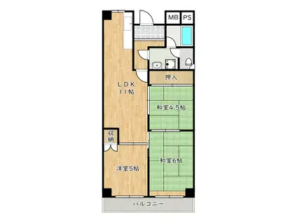 コートSU(3LDK/6階)の間取り写真