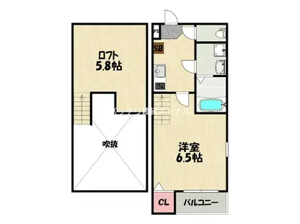 BLANCHEUR HASHIMOTO(1K/2階)の間取り写真