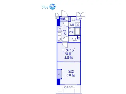 TWIN SQUARE II(2K/3階)の間取り写真