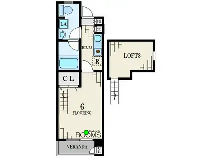 土屋ハウス(1K/2階)の間取り写真