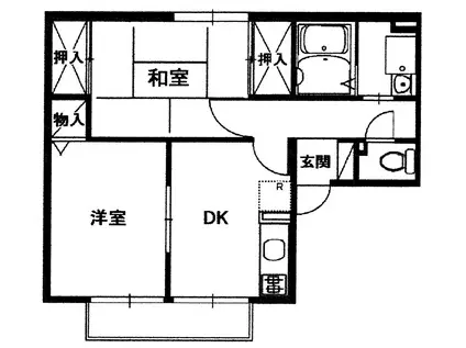 ビレッジみなみ スプリング(2DK/1階)の間取り写真