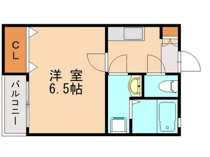 クレフラスト香椎駅東IIC棟(1K/2階)の間取り写真