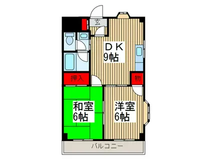 ラフォーレ野火止(2DK/2階)の間取り写真