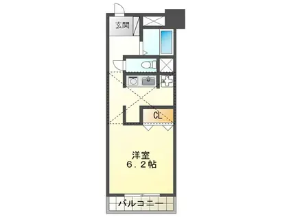 学園カレッジハイツ(1K/3階)の間取り写真