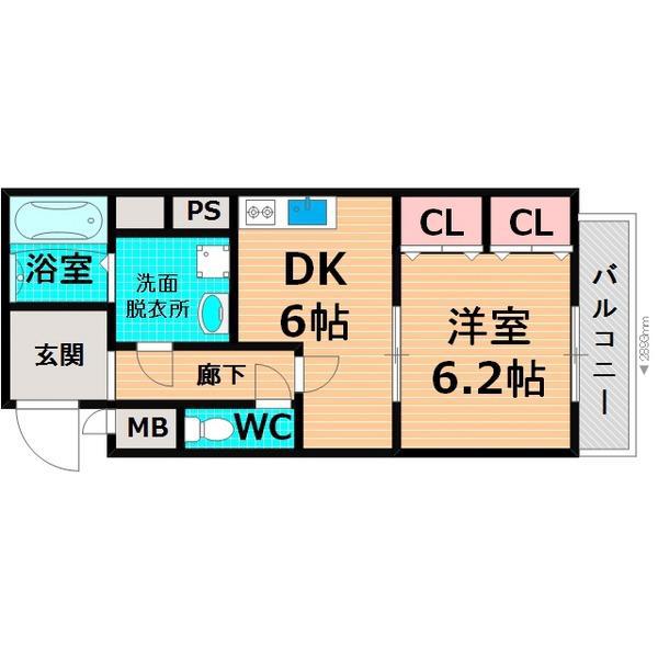 ヌーベルコート(1DK/5階)の間取り写真