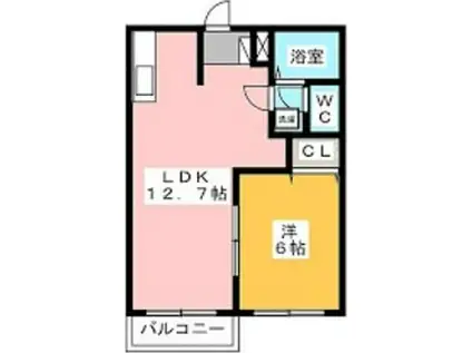 エルディムムトウA(1LDK/1階)の間取り写真