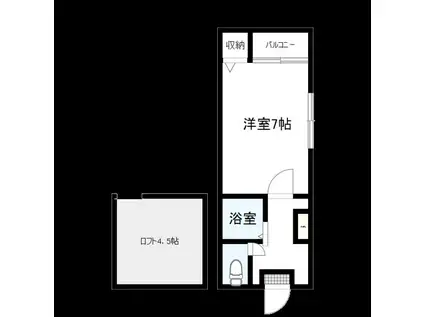 うぃんぐ平尾(1K/2階)の間取り写真