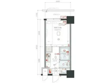 リヴシティ西川口(1K/3階)の間取り写真