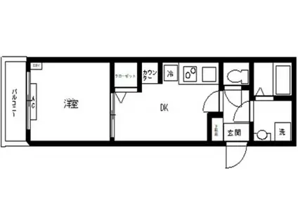 フォセット西巣鴨(1DK/3階)の間取り写真