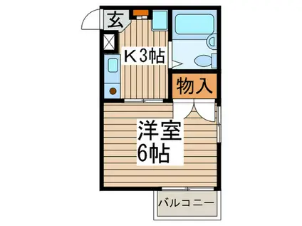 ボヌール南浦和(1K/3階)の間取り写真