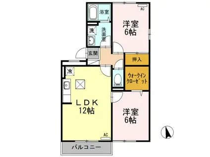セブンワンテン C101(2LDK/1階)の間取り写真