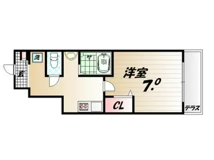 シュエット(1K/1階)の間取り写真