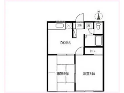 フェニックス渡辺(2DK/1階)の間取り写真