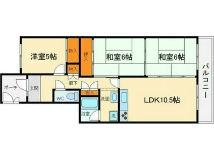 メゾンシャルマントI(3DK/3階)の間取り写真