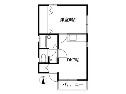 サンライズ(1DK/3階)の間取り写真