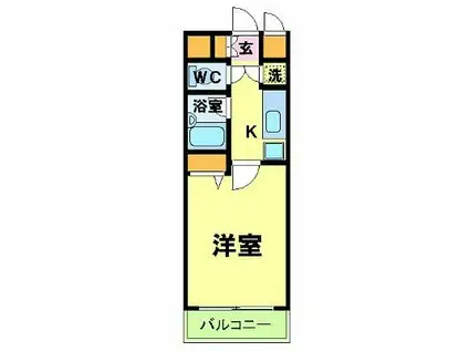 エルフラット高輪台(1K/1階)の間取り写真