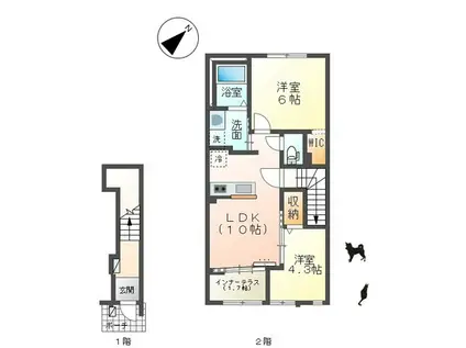 ソレイユ メイ(2LDK/2階)の間取り写真