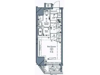 ラフィスタ横浜吉野町II(1K/2階)の間取り写真