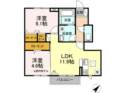 サニーコート(2LDK/1階)の間取り写真