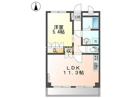 グランソーレ(1LDK/2階)の間取り写真