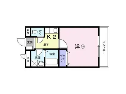 ボナール(1K/1階)の間取り写真