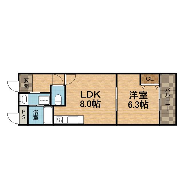 アイファースト清荒神(1LDK/2階)の間取り写真