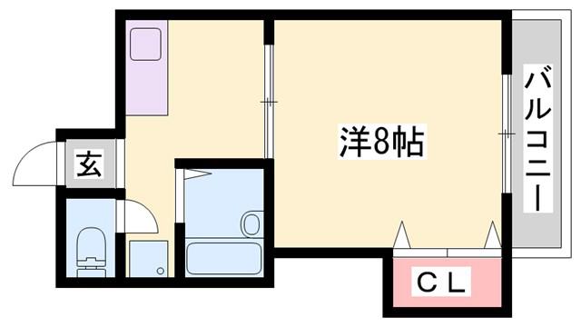 ガーデン西庄の里(1K/3階)の間取り写真