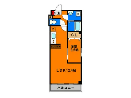 シンシア三番館(1LDK/1階)の間取り写真