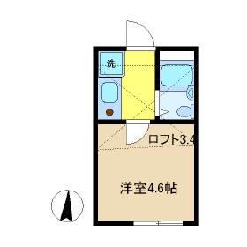 シャンテ立花II(1K/1階)の間取り写真