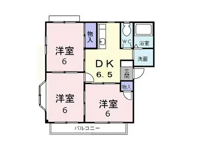 ガーデンハウスA(3DK/1階)の間取り写真