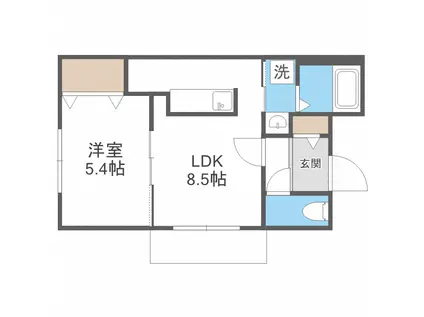 ASTER HOROHIRA(1LDK/2階)の間取り写真