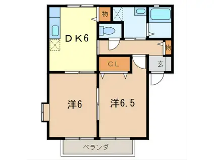 コンフォールヴィラ(2DK/1階)の間取り写真