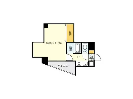 グレイス片野(1K/2階)の間取り写真