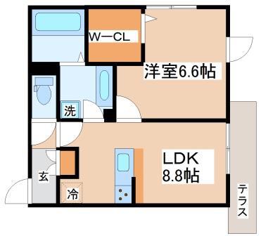 YKメゾン向陽(1LDK/1階)の間取り写真