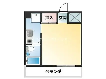 ジュネス七松(ワンルーム/2階)の間取り写真