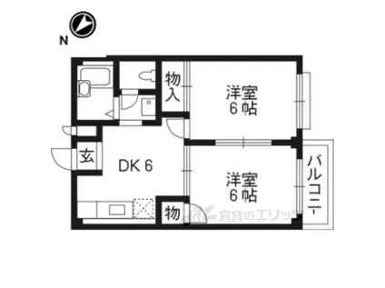 エルデムサワ(2DK/2階)の間取り写真