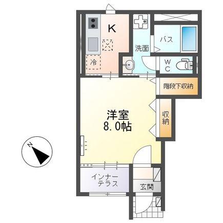 アンポワロー(1K/1階)の間取り写真