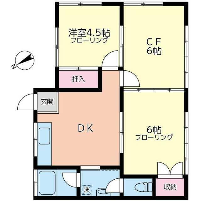 栄ハイムIII(3DK/1階)の間取り写真