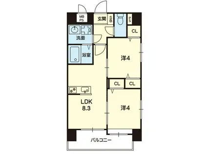 HAPPY MANSION 琴平(2LDK/2階)の間取り写真