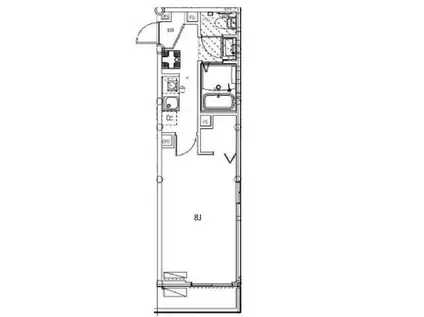 クアドリフォリオ川越(1K/1階)の間取り写真