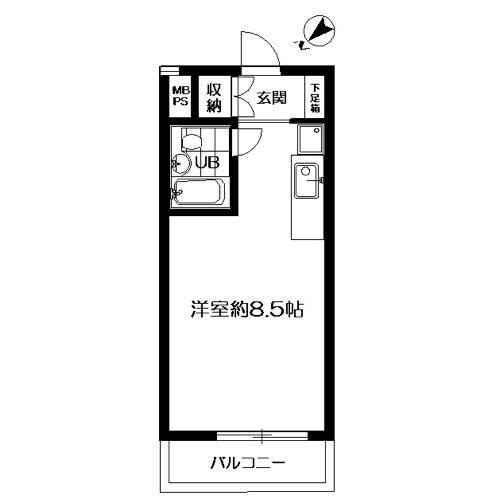 ライオンズマンション上通(ワンルーム/3階)の間取り写真