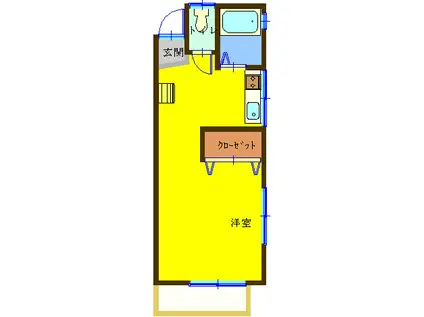 滝口ハイツ(1K/2階)の間取り写真