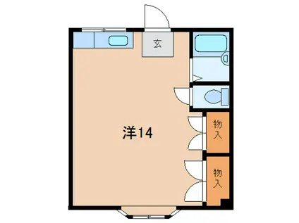 エルカワムラ寺裏(ワンルーム/3階)の間取り写真
