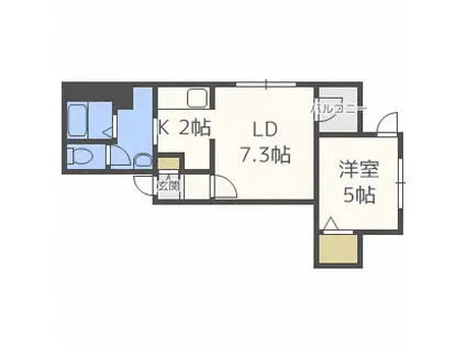 ゼスティ東札幌アネックス(1LDK/4階)の間取り写真
