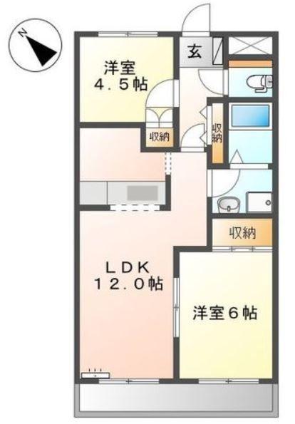 ビエント小机(2LDK/1階)の間取り写真