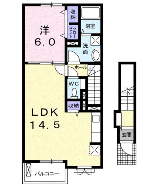 ミレグランデI(1LDK/2階)の間取り写真