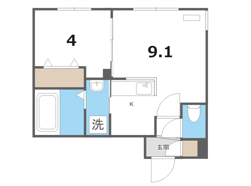 FーHOUSE発寒(1LDK/3階)の間取り写真