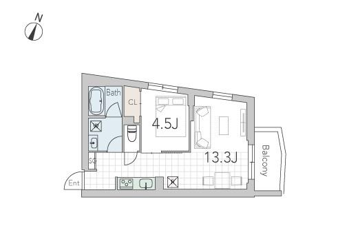 GRANDUO学芸大学3(1LDK/3階)の間取り写真